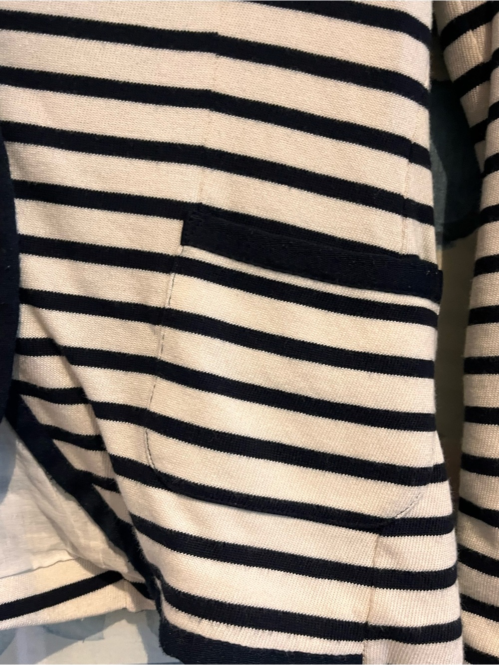 St. James France Classic Black White Striped Cotton Nautical Jacket - Picture 5 of 9